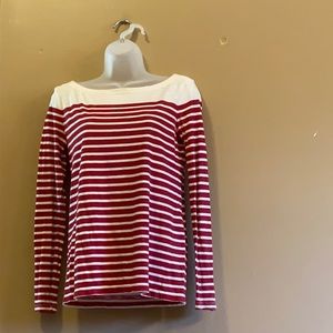 Loft • Stripe Long Sleeve Top